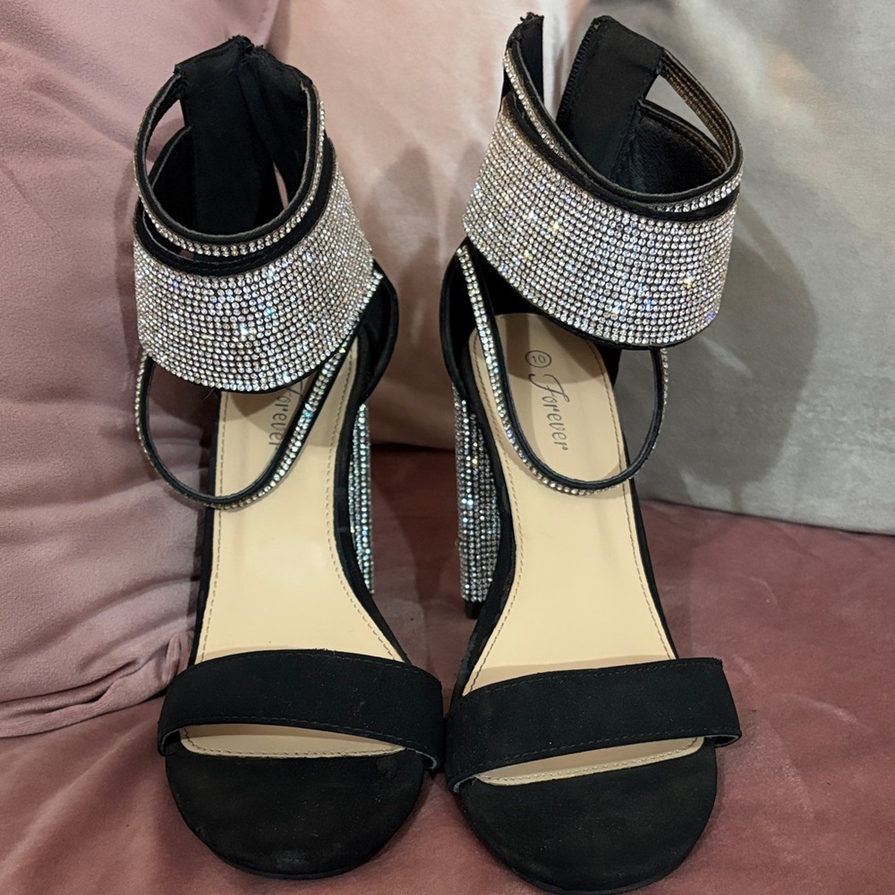 Elegant Black and Silver Women's Heels